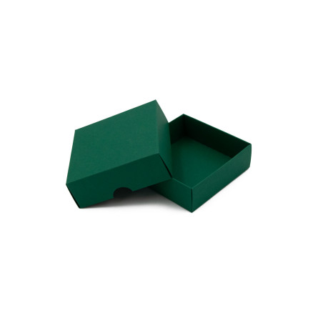 Two Piece Small Square Dark Green Cardboard Gift Box