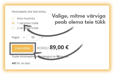 Valige, mitmevärviline trükk on soovitud